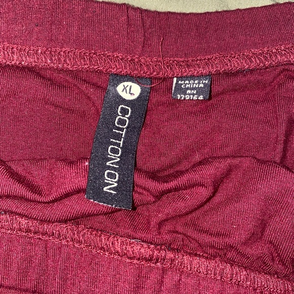 Burgundy Jersey Knit Pencil Slirt - Picture 3 of 4